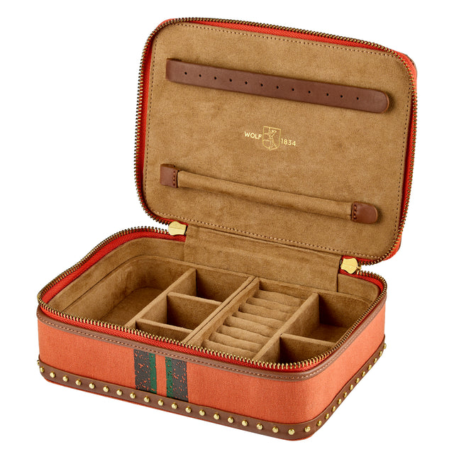 Ida Travel Zip Jewellery Case Orange