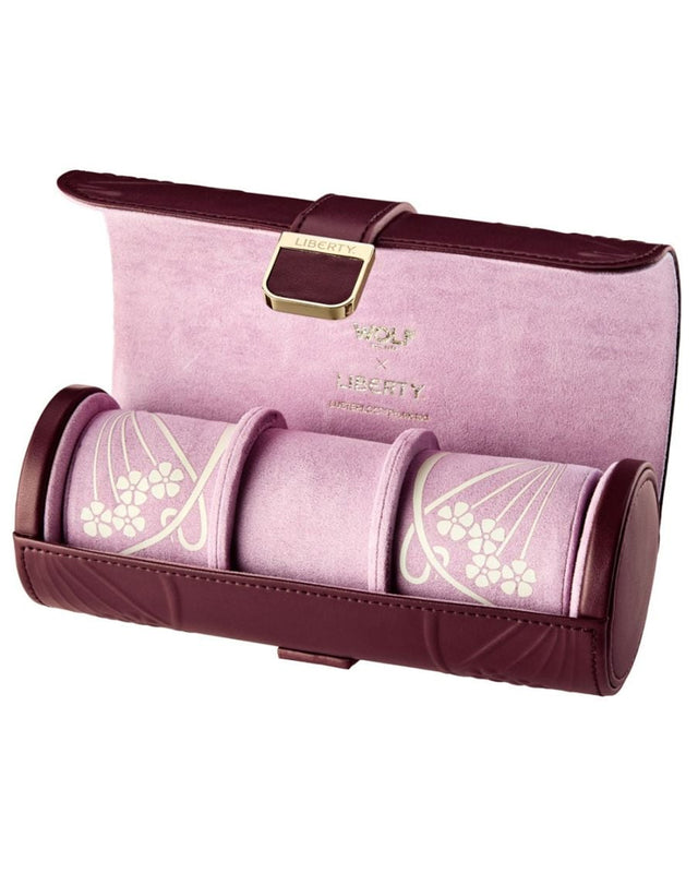x Liberty Triple Watch Roll - Burgundy
