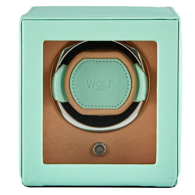 Cub Seltzer Single Watch Winder with Cover Mint/Peach