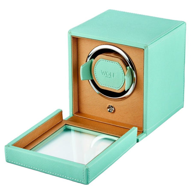 Cub Seltzer Single Watch Winder with Cover Mint/Peach