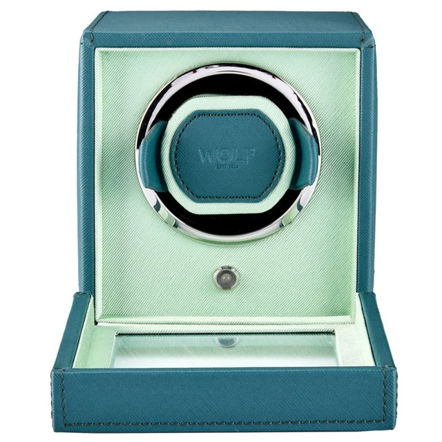 Cub Seltzer Single Watch Winder with Cover Teal/Mint