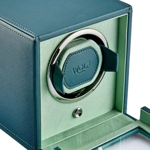 Cub Seltzer Single Watch Winder with Cover Teal/Mint