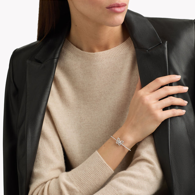 Butterfly Silhouette Diamond Bangle