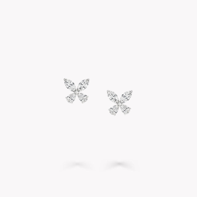 Classic Butterfly Diamond Stud Earrings