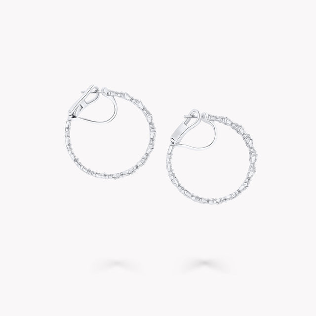 Classic Butterfly Diamond Hoop Earrings