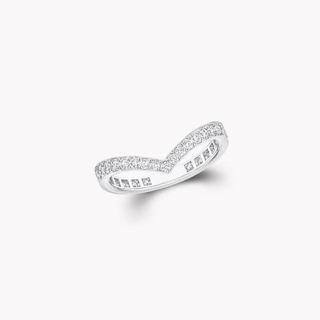 V-Shape Diamond Wedding Band