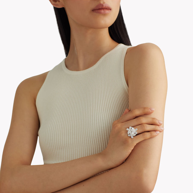 Triple Pavé Butterfly Diamond Small Ring