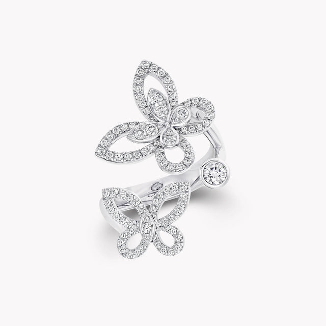 Multi Butterfly Silhouette Diamond Ring