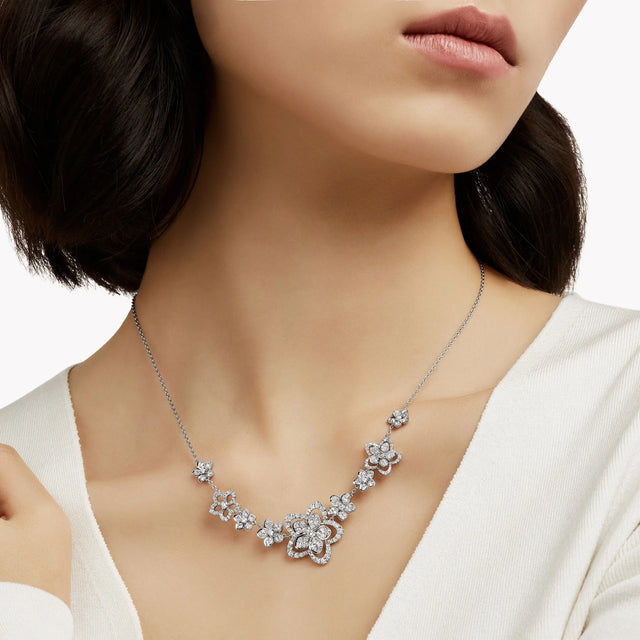 Wild Flower Multi Diamond Necklace