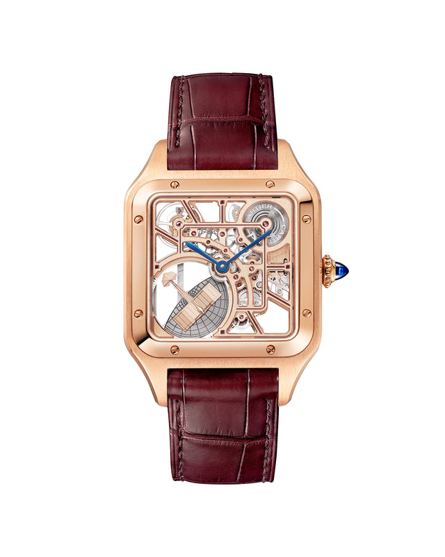 Santos-Dumont skeleton watch equipped with a micro-rotor