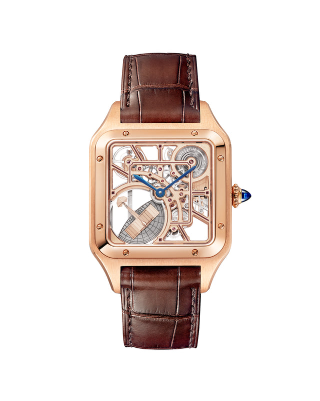 Santos-Dumont skeleton watch equipped with a micro-rotor