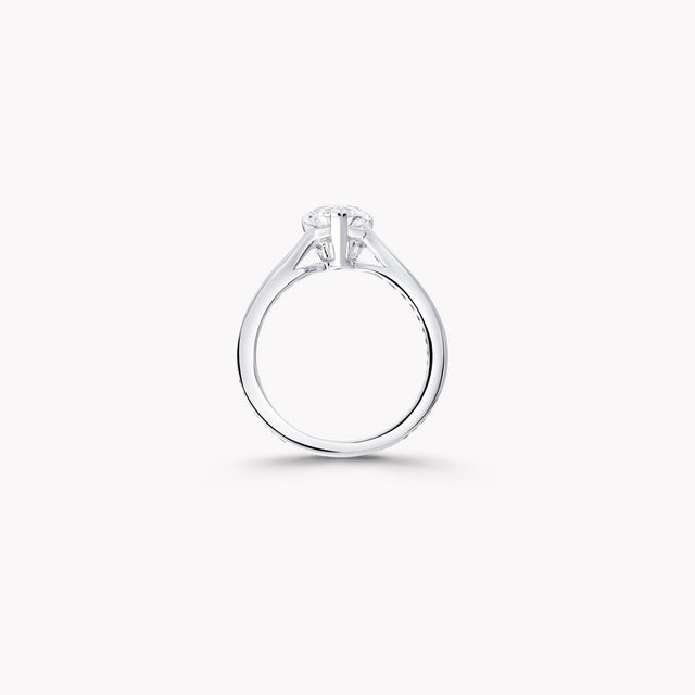 Flame Heart Shape Diamond Engagement Ring
