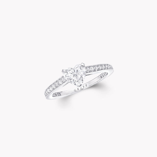 Flame Heart Shape Diamond Engagement Ring