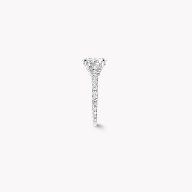 Flame Oval Diamond Engagement Ring