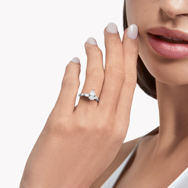 Promise Pear Shape Diamond Engagement Ring