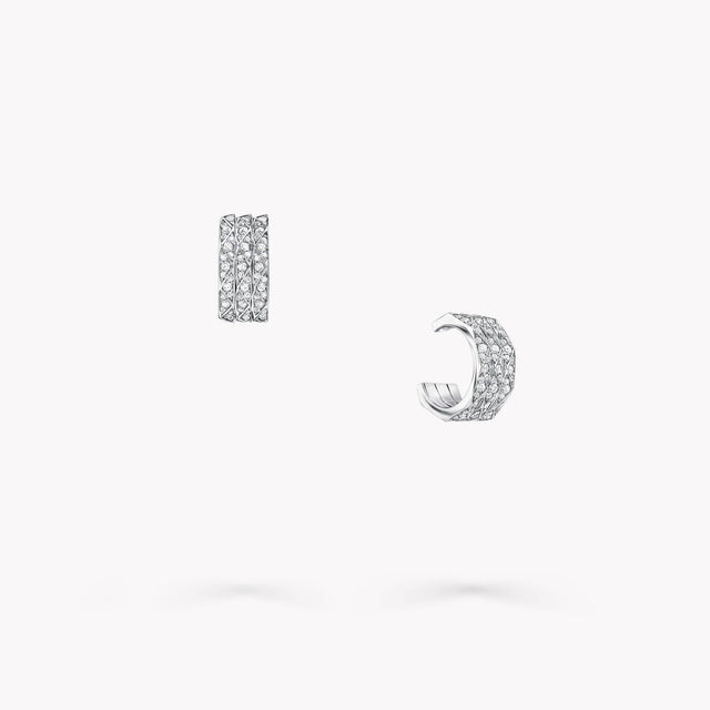 Laurence Graff Signature Triple Pavé Diamond Hoop Earrings