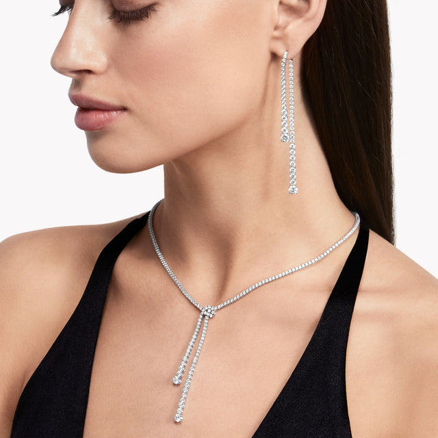 Diamond Double Strand Knot Necklace