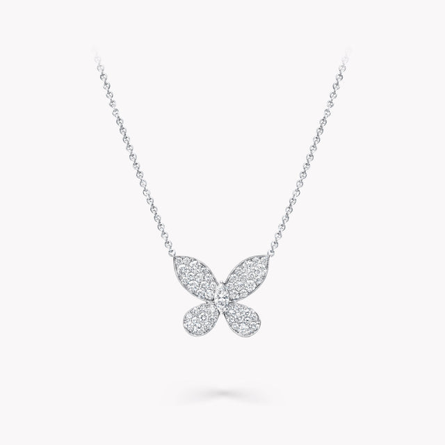 Pavé Butterfly Diamond Small Pendant