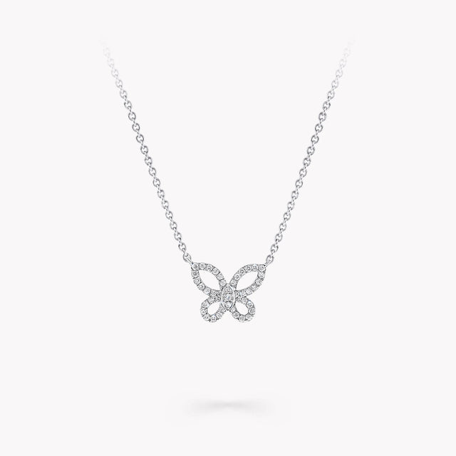 Mini Butterfly Silhouette Diamond Pendant