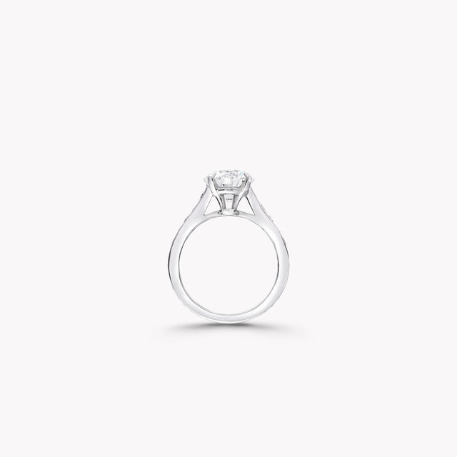 Flame Round Diamond Engagement Ring