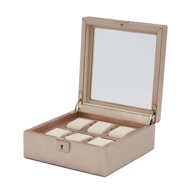 Wolf Palermo 6 Pc Watch Box  Rose Gold