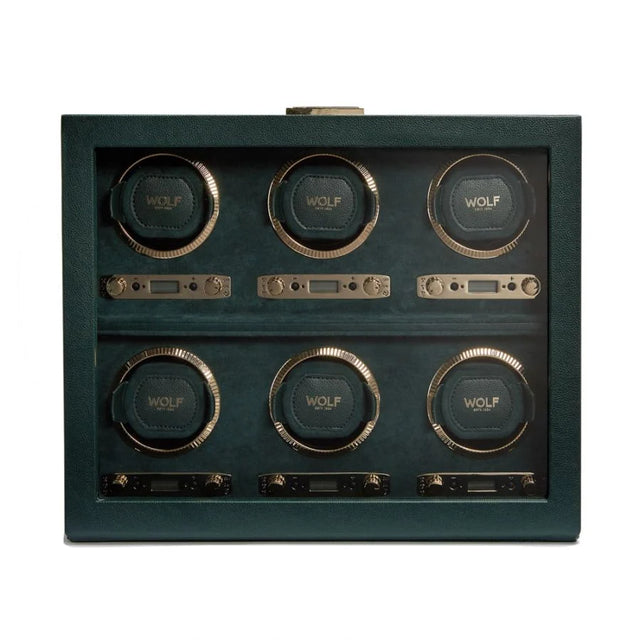 British Racing Green 6Pc Watch Winder